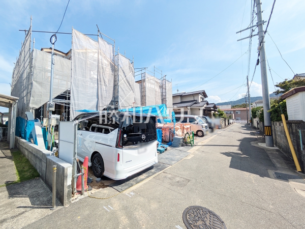 1号棟　接道状況および現場風景　【福岡市南区大平寺２丁目】