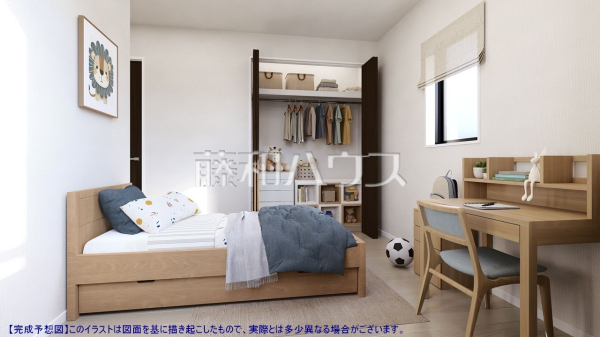 建物プラン例（パース・内観）　【練馬区田柄１丁目】　[参考プラン] 建物価格：1,800万円（税込）　建物面積：89.43m²