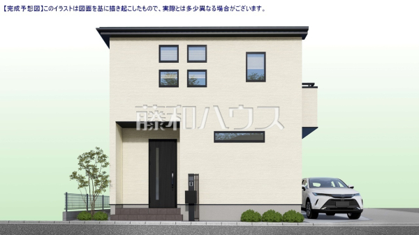 建物プラン例（パース・外観）　【練馬区田柄１丁目】　[参考プラン] 建物価格：1,800万円（税込）　建物面積：89.43m²