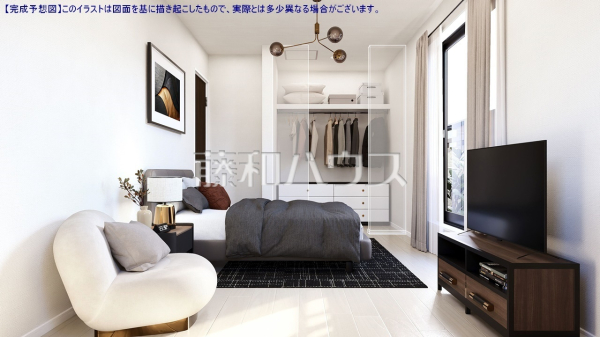 建物プラン例（パース・内観）　【練馬区田柄１丁目】　[参考プラン] 建物価格：1,800万円（税込）　建物面積：89.43m²