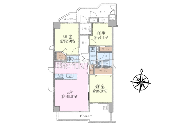 間取図　【アーデル国立ヒルズ】