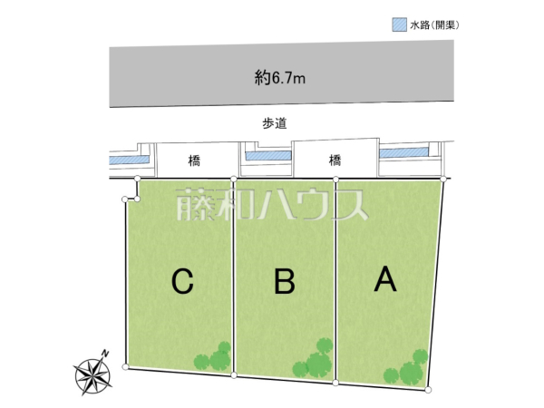 全体区画図　【府中市是政６丁目】
