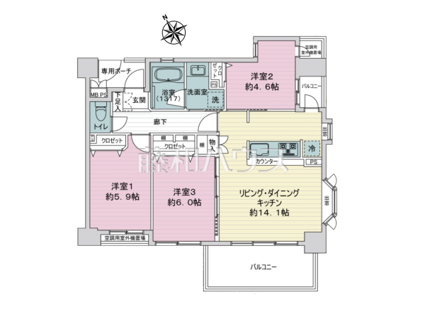 間取図　【 ライオンズマンション朝霞本町第二】