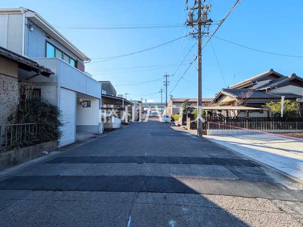 接道状況および現場風景　【北名古屋市中之郷八反】