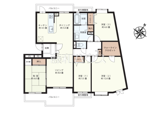 ≪間取図≫専有面積115.97平米の4LDKプラン☆【長峰杜の五番街1号棟】