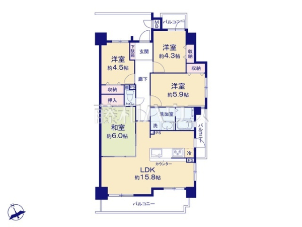 間取図　【シーアイマンション高蔵寺】