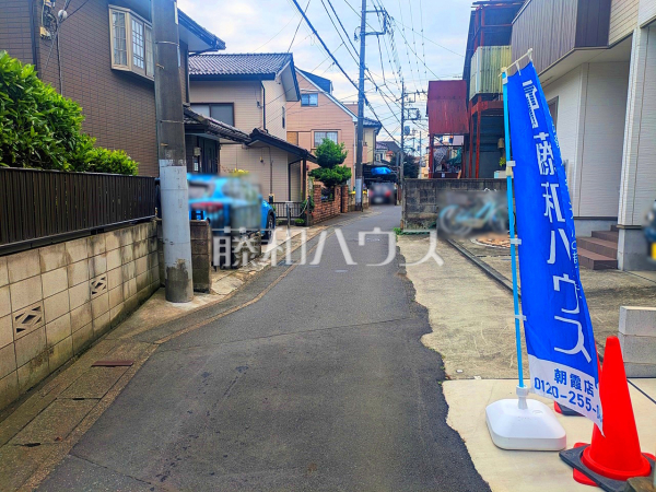 接道状況および現場風景　【富士見市鶴瀬東２丁目】