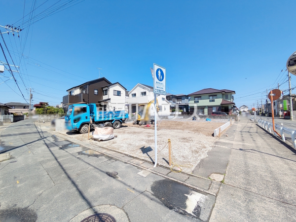 A号棟　接道状況および現場風景　【福岡市早良区賀茂１丁目】