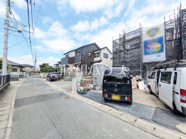 B号棟　接道状況および現場風景　【福岡市早良区賀茂１丁目】