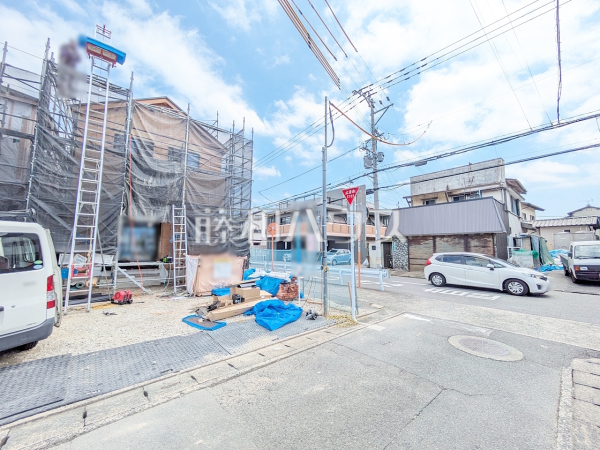 C号棟　接道状況および現場風景　【福岡市早良区賀茂１丁目】