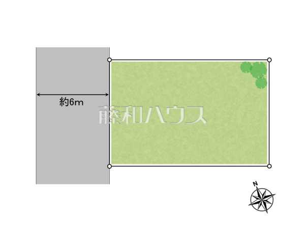 区画図　【立川市西砂町２丁目】
6m道路面につき車の出し入れも楽々です。　