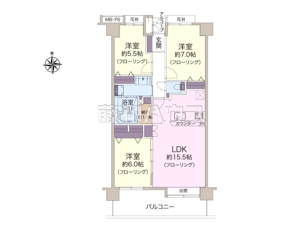 間取図　【グランスクエア一橋学園参番街】