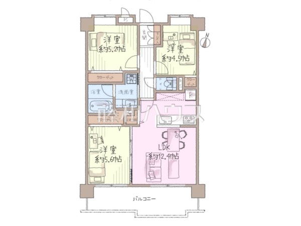 間取図　【ライオンズガーデン京王堀之内】