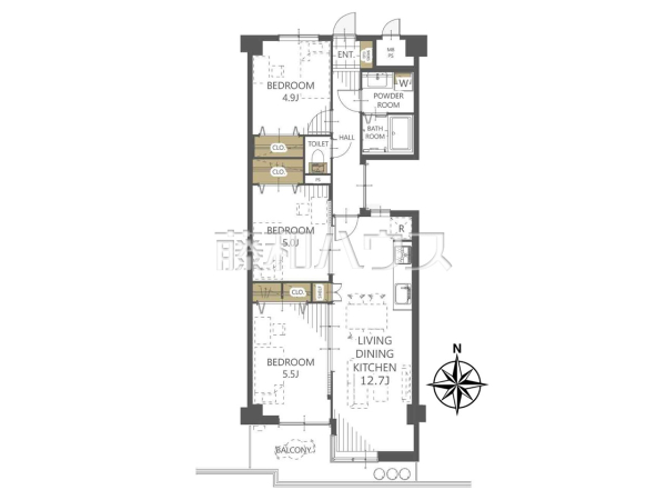 間取図　【ライオンズマンション西所沢】