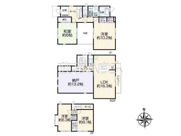 間取図　【東久留米市小山１丁目】ミサワホーム施工の4LDKで蔵付（約13.2帖）の物件です。