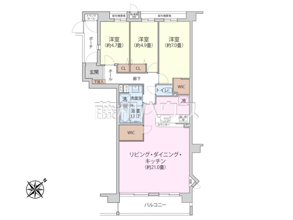 間取図　【アーべイン鶴瀬ウェルディ】