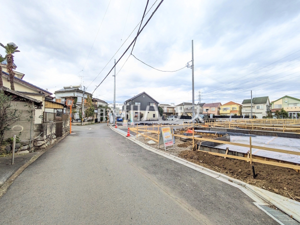 接道状況および現場風景　【武蔵村山市残堀１丁目】