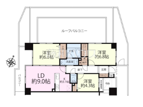 間取図　【サンヴェール調布・多摩川】