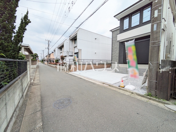 接道状況および現場風景　【所沢市中新井１丁目】