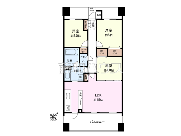 ≪間取図≫ご家族が集うリビングは広さゆったり約15帖☆【アルソス・フォンターナ】