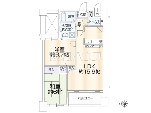 間取図　【ベルシャトゥ八王子台町】