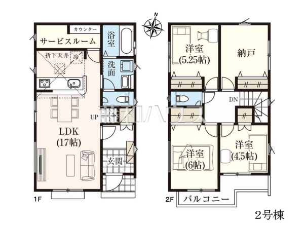 間取図　【所沢市花園４丁目】 見学はしたいけど、なかなか時間が取れない・・・そんな方に出勤前や仕事終わりにマイホームを見学できるサポートをいたします。 