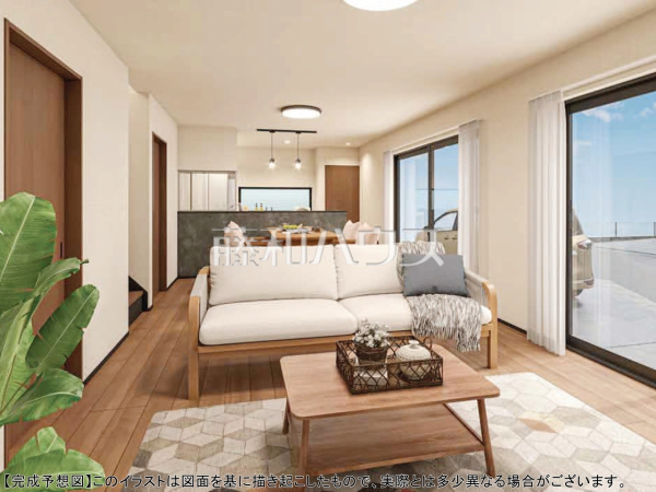2号棟　完成予想図（リビング）　【府中市住吉町１丁目】
