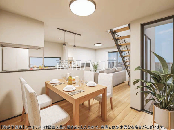 4号棟　完成予想図（リビング）　【府中市住吉町１丁目】