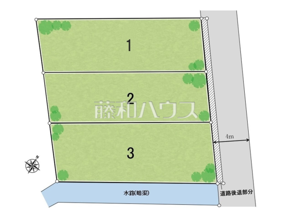 全体区画図【西東京市下保谷3丁目】見学はしたいけど、なかなか時間が取れない・・・そんな方に出勤前や仕事終わりにマイホームを見学できるサポートをいたします