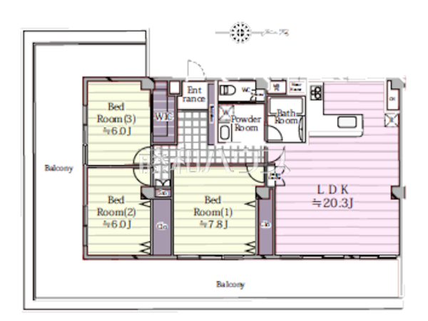間取図　【日商岩井方南町マンション】
