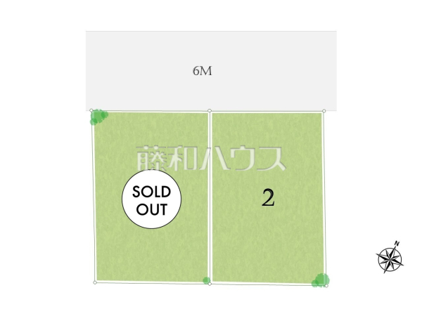 ≪全体区画図≫前面道路はゆとりの6m。車の出し入れも楽々です。【府中市浅間町４丁目】