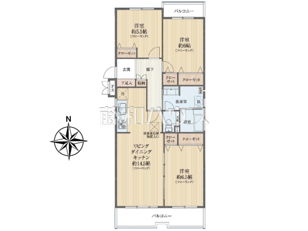 間取図　【グリーンメゾン鶴牧5号棟】