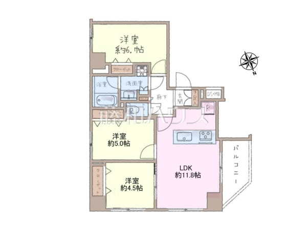 間取図　【セイガステージ国立SOUTH】