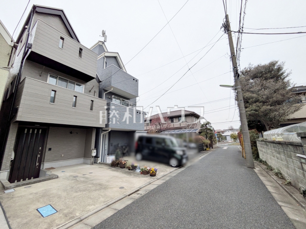 接道状況および現場風景　【世田谷区千歳台５丁目】