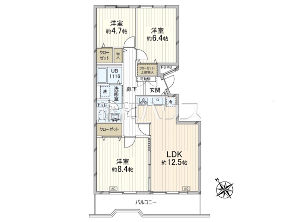 間取図　【西原グリーンハイツ　6号棟】