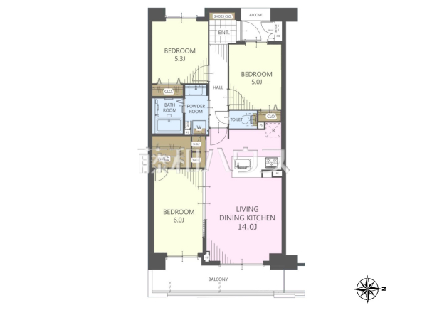 間取図　【ブロッサムコートむさし野ビューウイング】