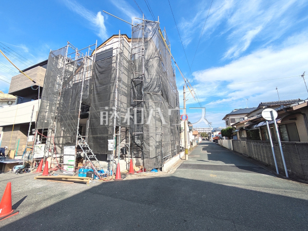 2号棟　接道状況および現場風景　【福岡市東区千早１丁目】