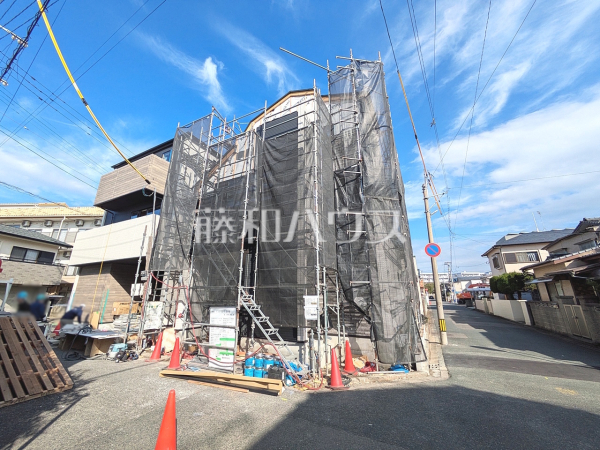 2号棟　接道状況および現場風景　【福岡市東区千早１丁目】