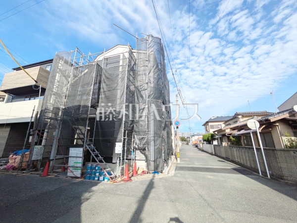 2号棟　接道状況および現場風景　【福岡市東区千早１丁目】