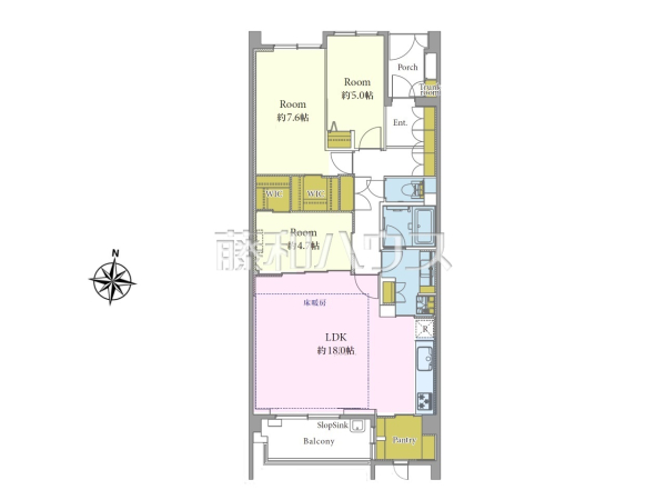 間取図　家族の集まるLDKはゆったり約17帖　【ラヴィドール杉並上井草】