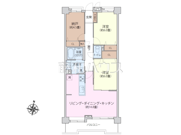 間取図　【ライオンズガーデンひばりヶ丘第2】