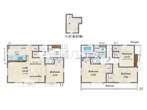 ≪間取り図≫約16帖のゆったりリビング。家族でテーブルを囲む素敵な時間をお愉しみ下さい。 　【三鷹市北野３丁目】