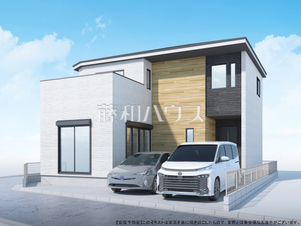 完成予想図（外観）　【昭島市朝日町５丁目】 物件の事、諸費用の事など、小さな疑問もお気軽にご連絡・ご相談下さい。 