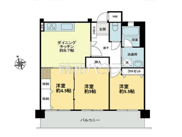 間取図　【ライオンズガーデン長田】