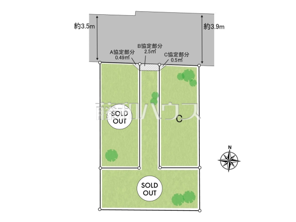 全体区画図　【中野区沼袋２丁目】