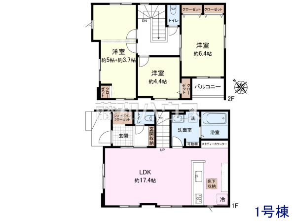 1号棟　間取図　【武蔵村山市大南５丁目】