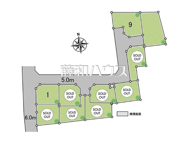 全体区画図　【清瀬市野塩４丁目】