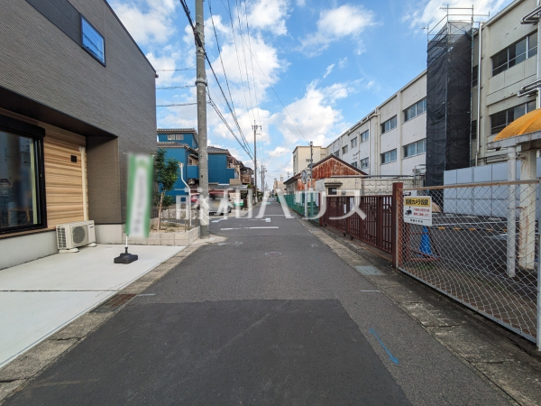 接道状況および現場風景　【北名古屋市鹿田西赤土】