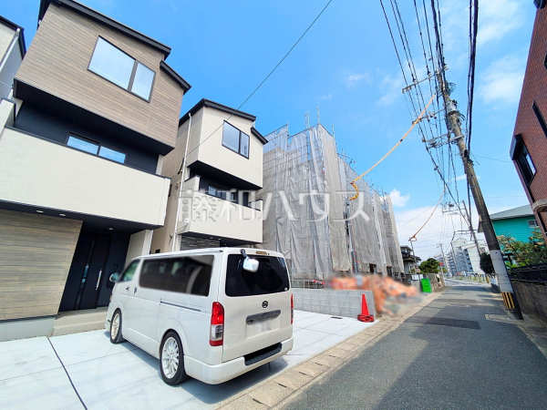 接道状況および現場風景　【福岡市西区横浜１丁目】