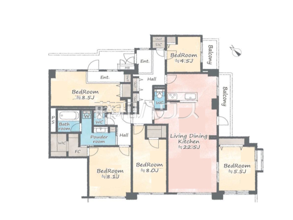 間取図　【ライオンズマンション拝島】